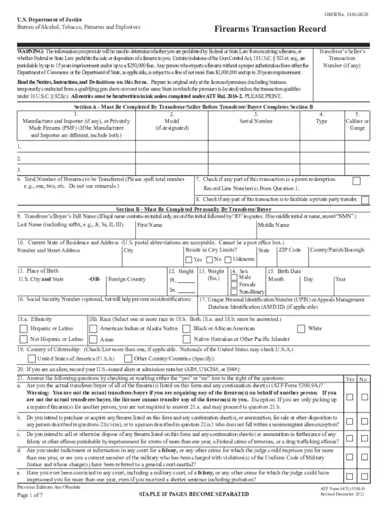 atf form 4473 Preview on Page 1