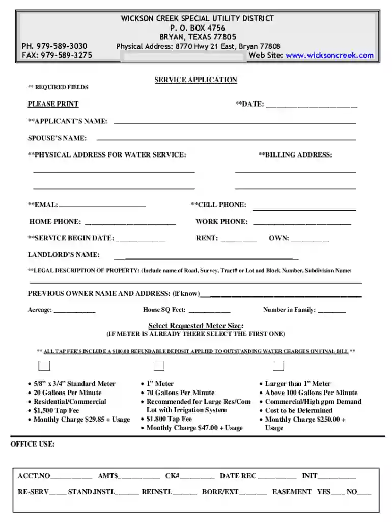 WICKSON CREEK SPECIAL UTILITY DISTRICT979-589-3030 Preview on Page 1