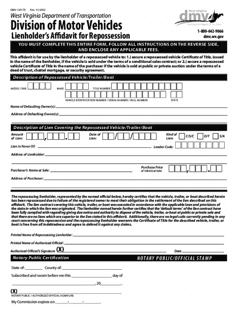 Forms - WV Division of Motor Vehicles - WV Preview on Page 1