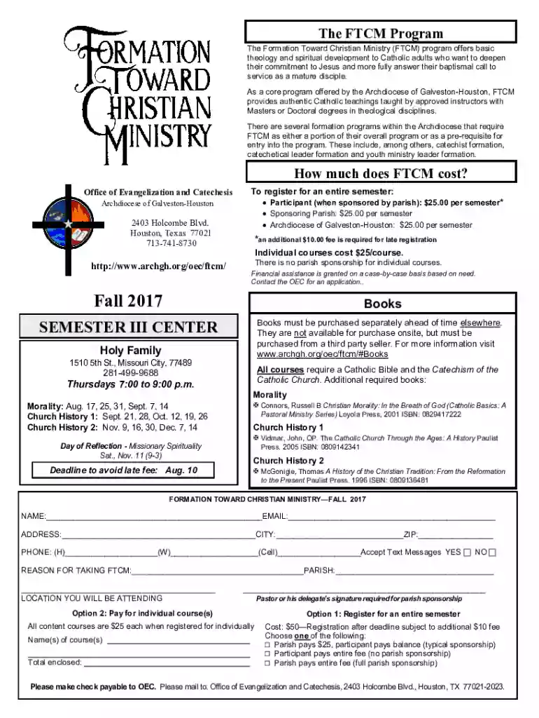 Formation Toward Christian MinistryHouston, TX Preview on Page 1