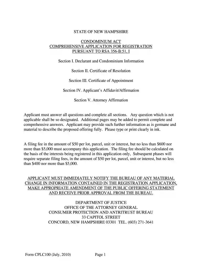 nh form condominium Preview on Page 1