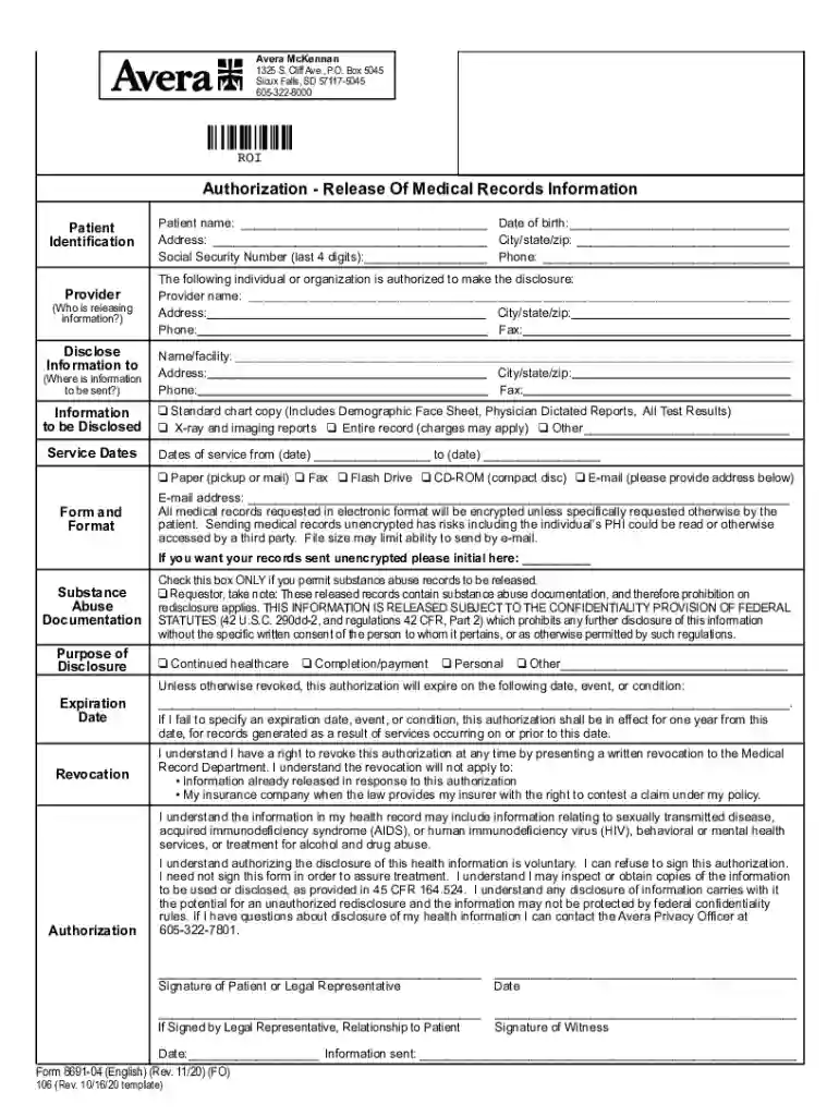 health release medical records Preview on Page 1