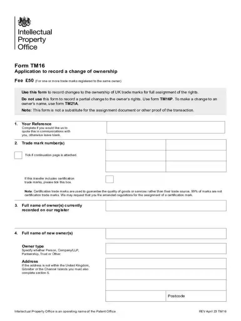 tm16 form Preview on Page 1
