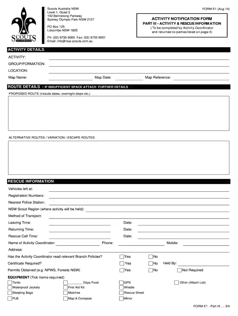 scout form Preview on Page 1