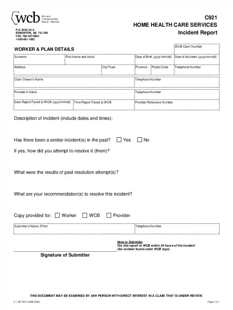 canada health incident report Preview on Page 1