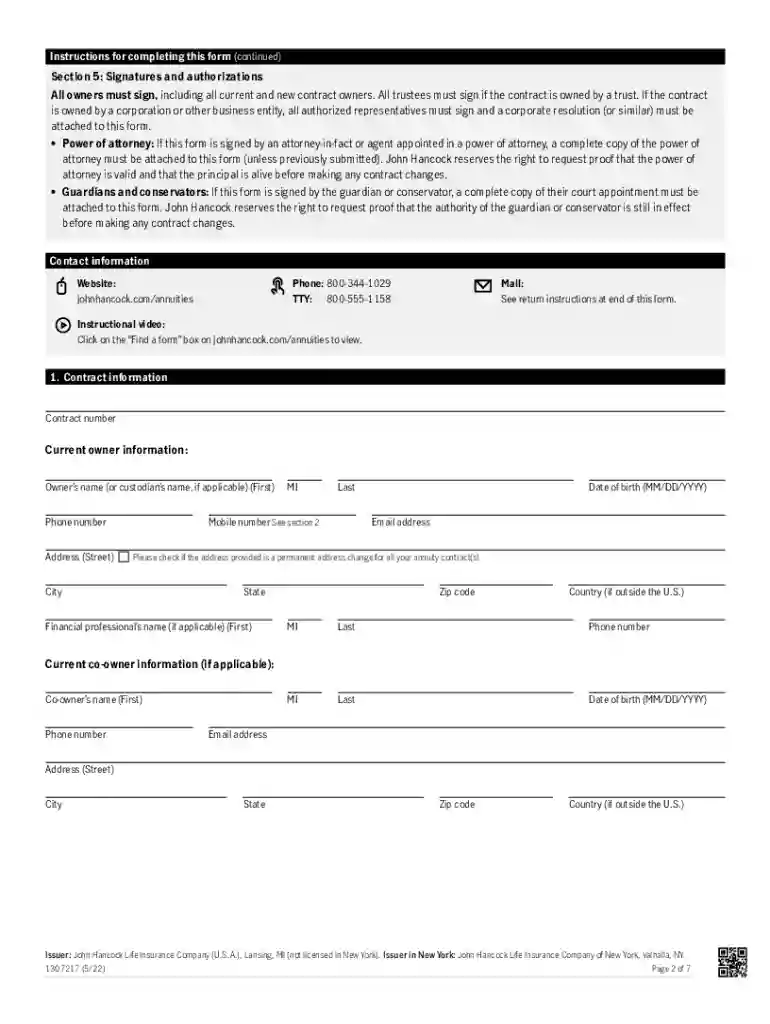 hancock beneficiary form Preview on Page 1