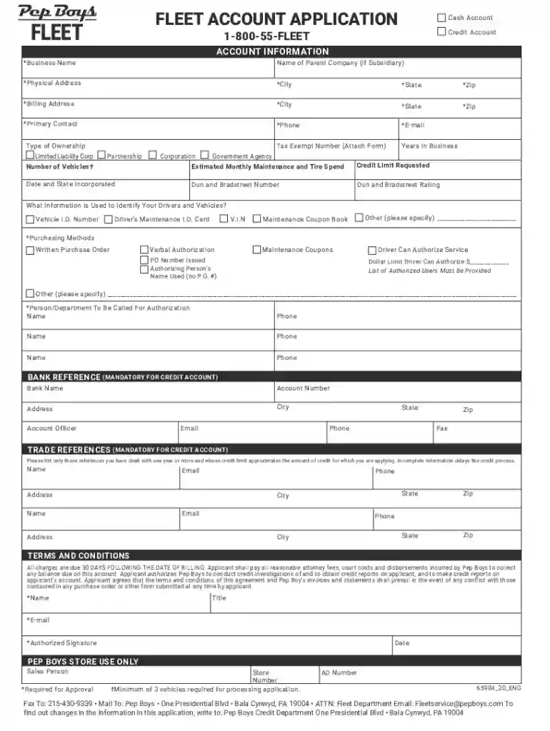 pep boys fleet account Preview on Page 1