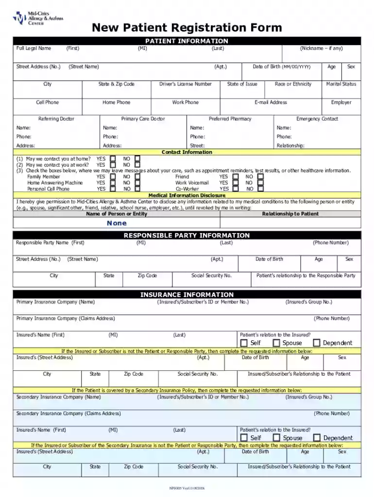 new patient registration information Preview on Page 1