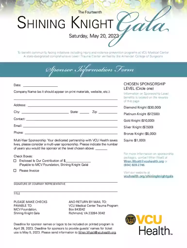 VCU Medical Center Trauma Program to hold Shining Knight Preview on Page 1