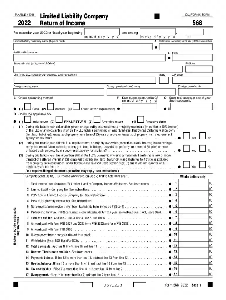 form 568 Preview on Page 1