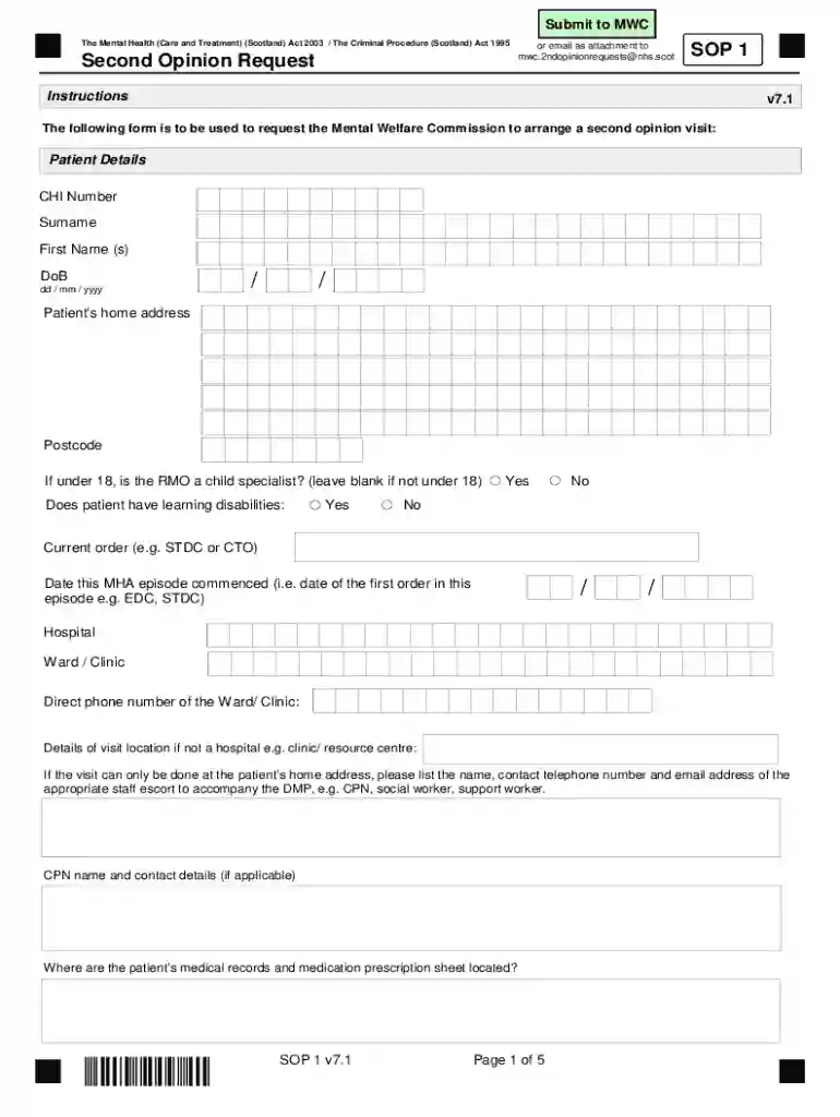 Second Opinion Request SOP 1 Preview on Page 1