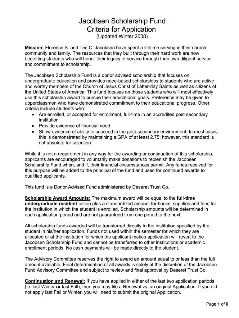 jacobsen scholarship Preview on Page 1