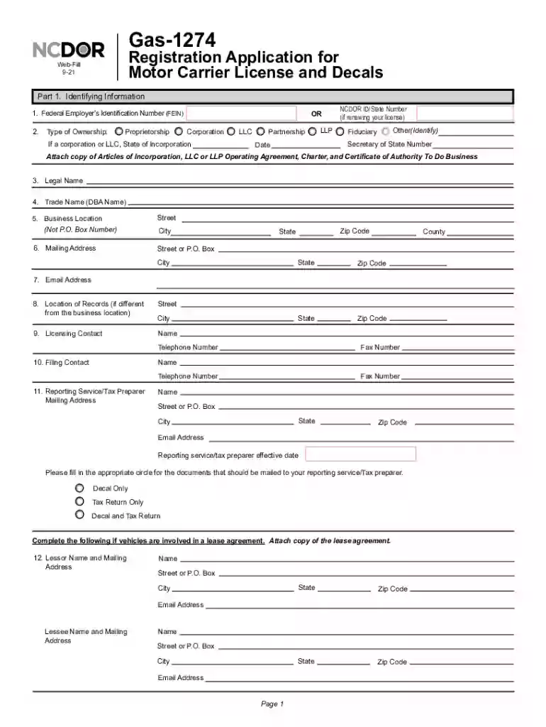 nc fuel sticker application Preview on Page 1