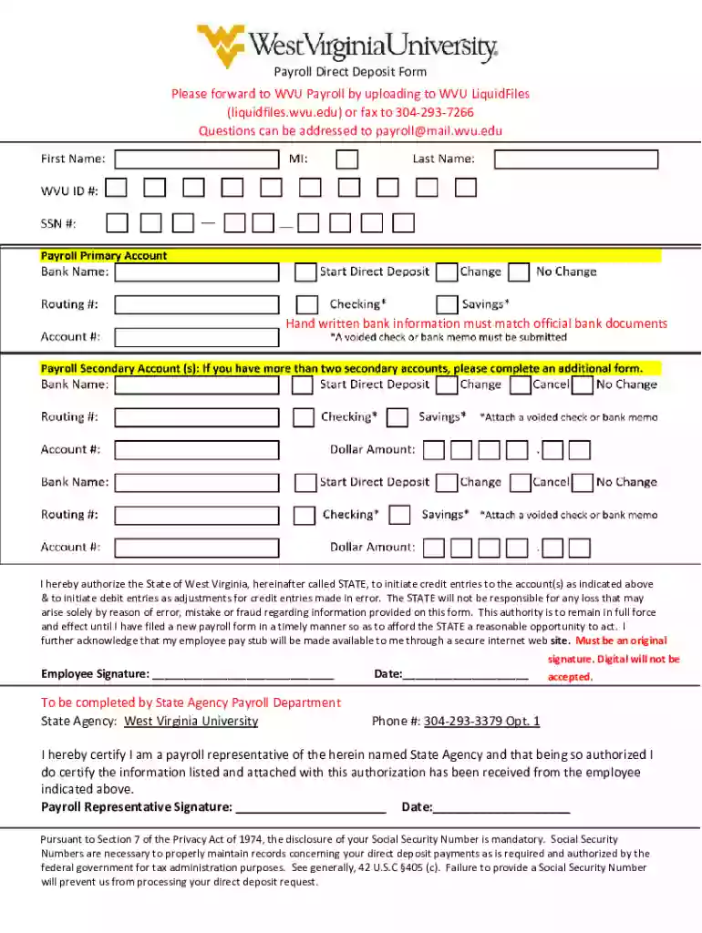payroll direct deposit bank Preview on Page 1