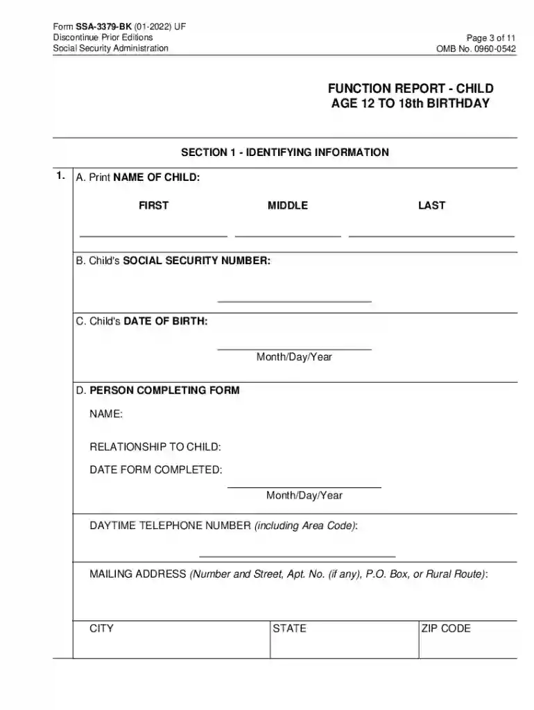 ssa 3379 form Preview on Page 1