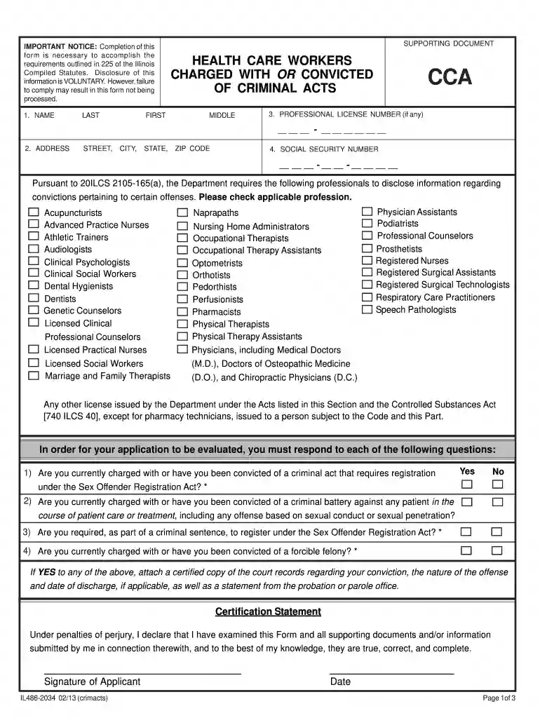 cca form Preview on Page 1