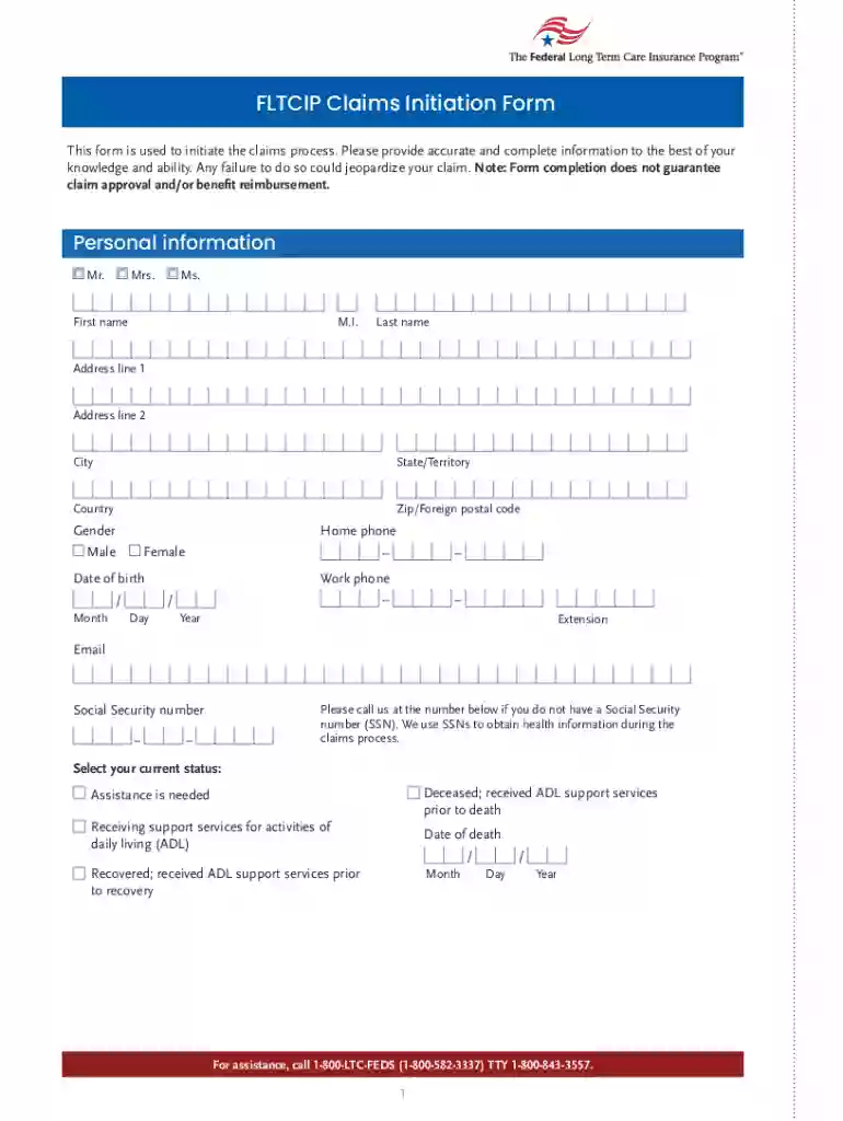 fltcip claims initiation Preview on Page 1