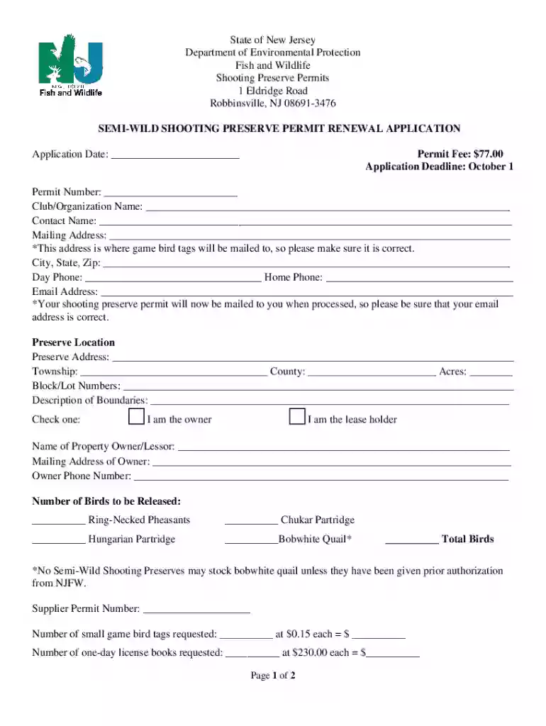 nj semi wild shooting preserve Preview on Page 1