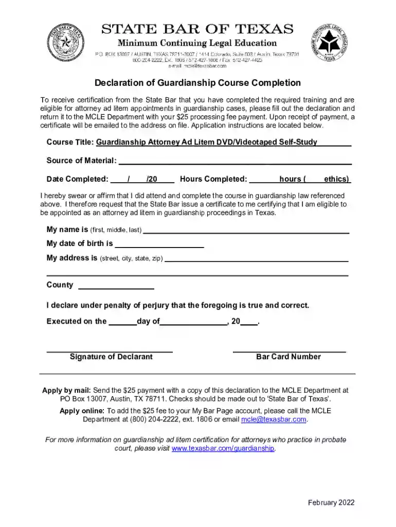 certificate of guardianship Preview on Page 1