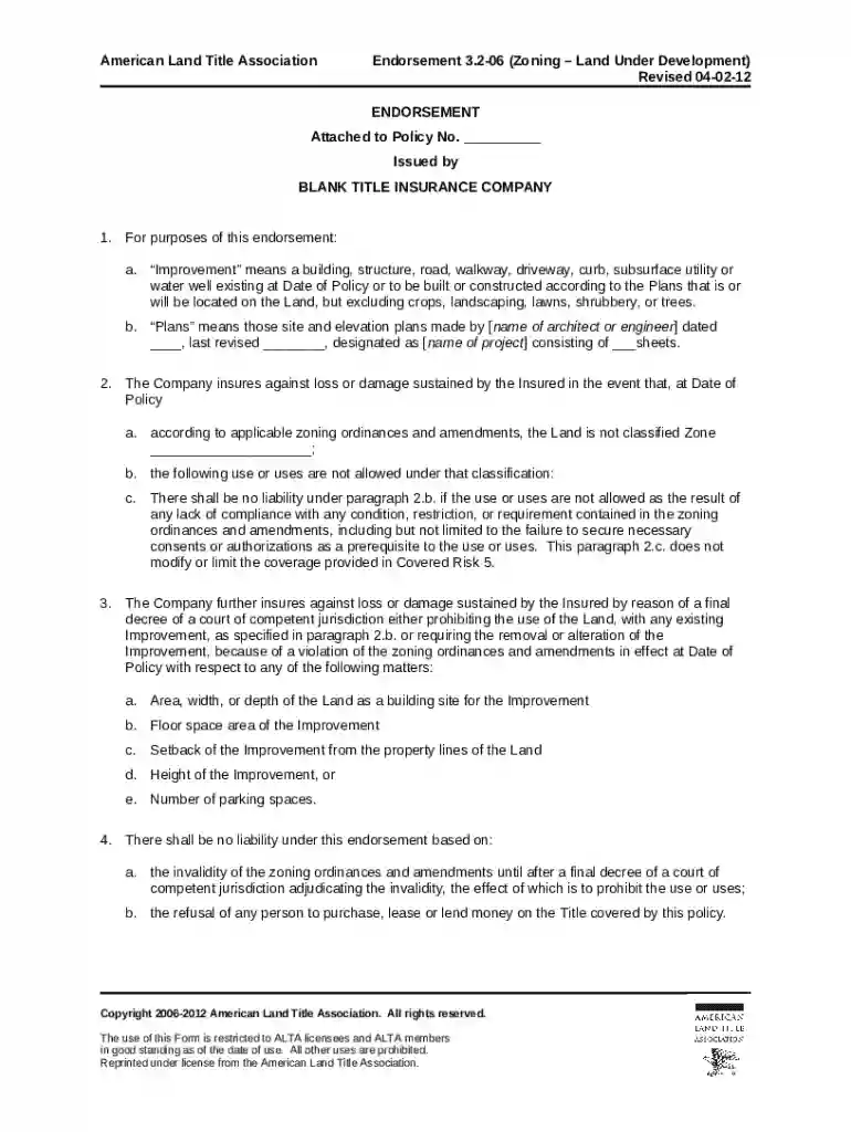 The ALTA Commercial Endorsements Preview on Page 1