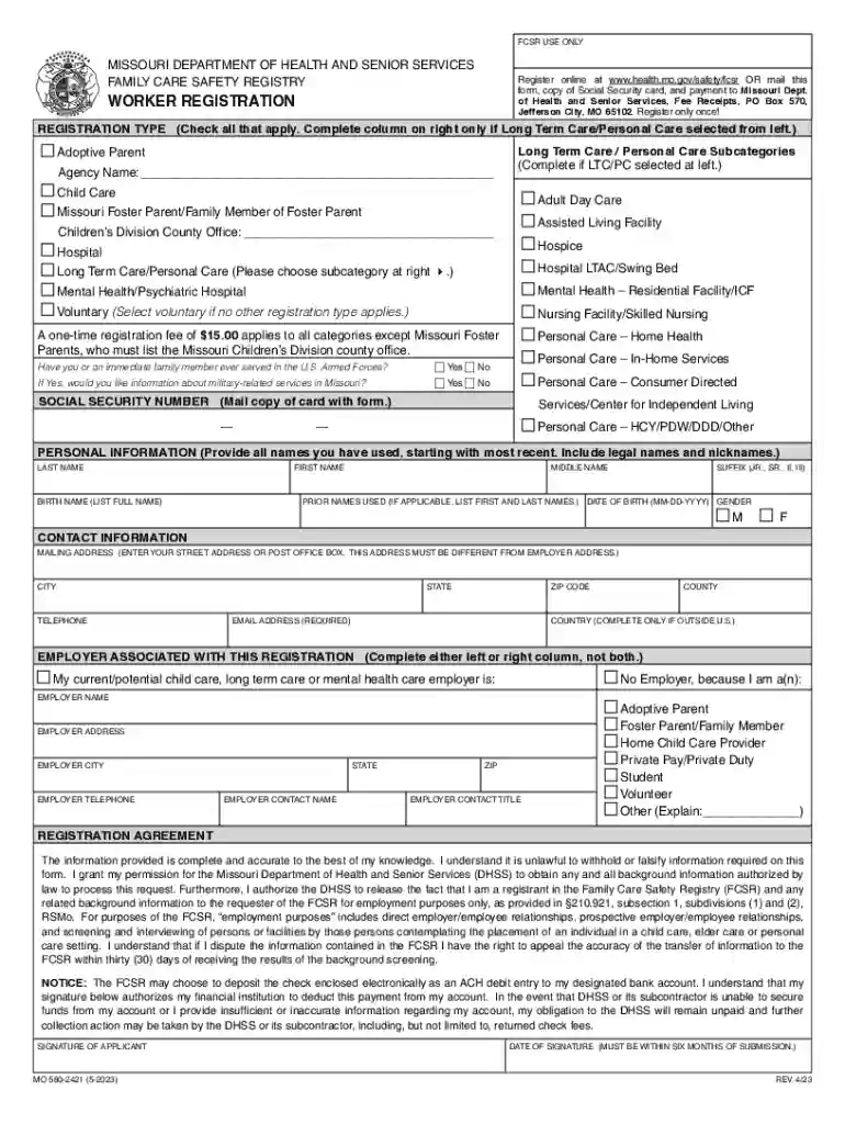 580-2421 (5-2023) WORKER REGISTRATION Preview on Page 1