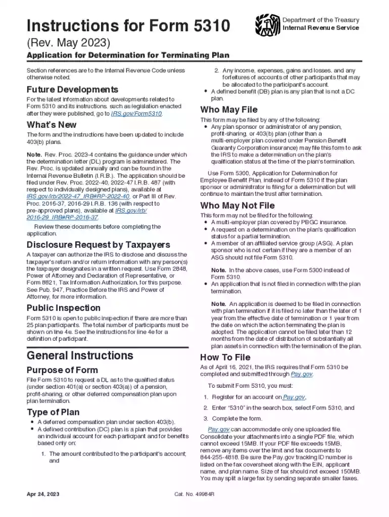 Plan Termination Determination Letters: Form 5310 Pros Preview on Page 1