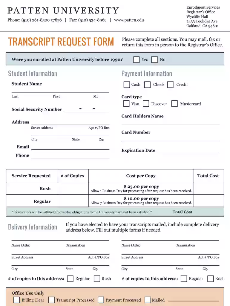 parchment transcripts Preview on Page 1