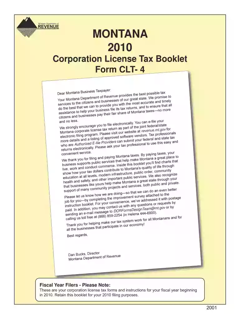 montana clt 4 instructions 2010 form Preview on Page 1