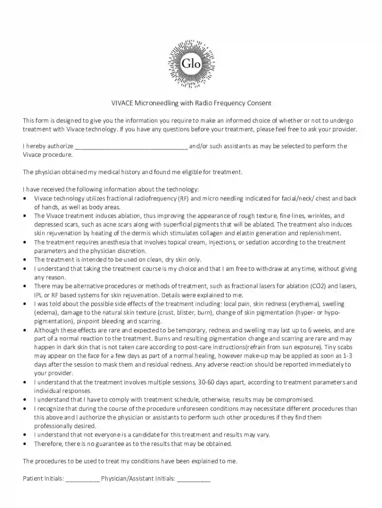 Rf Microneedling Consent Form - Fill Online, Printable Preview on Page 1