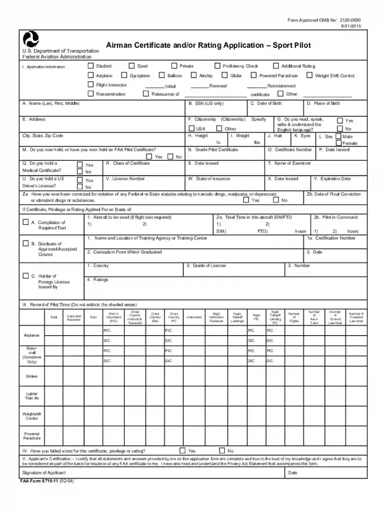 faa form 8710 11 Preview on Page 1