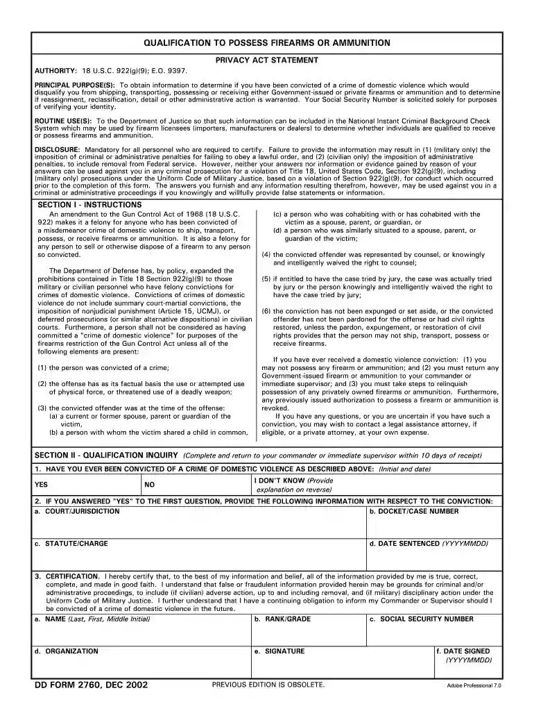 dd form 2760 Preview on Page 1
