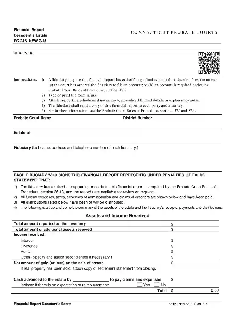 ct probate form pc 246 instructions Preview on Page 1