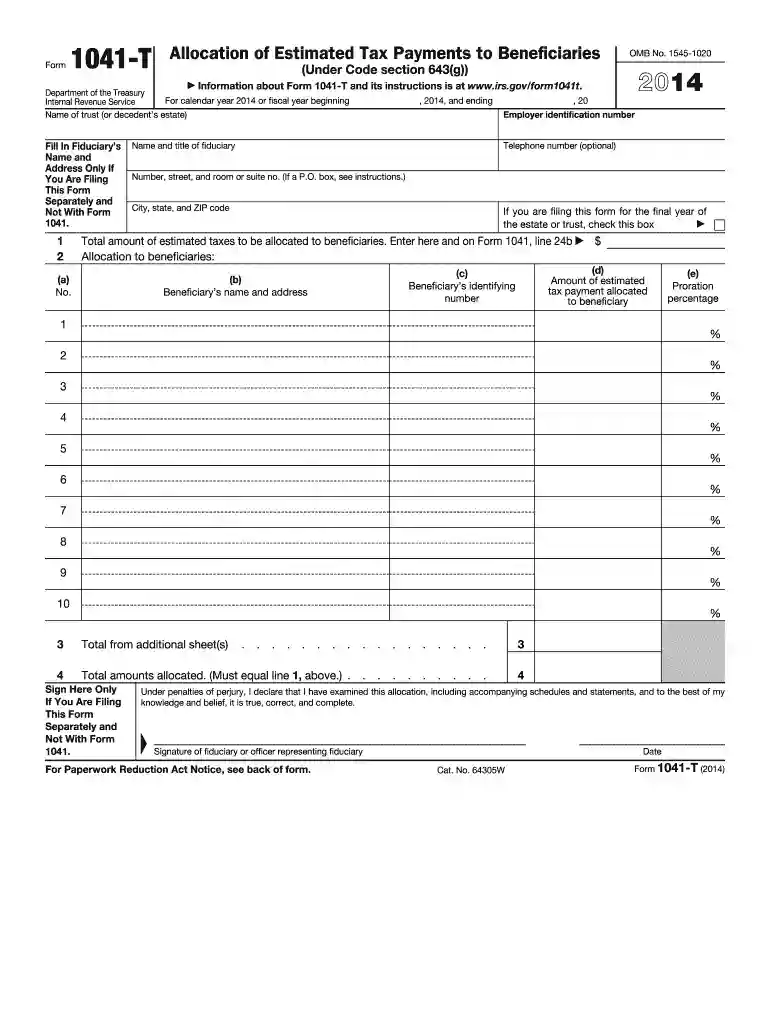 Fill In Fiduciarys - irs Preview on Page 1