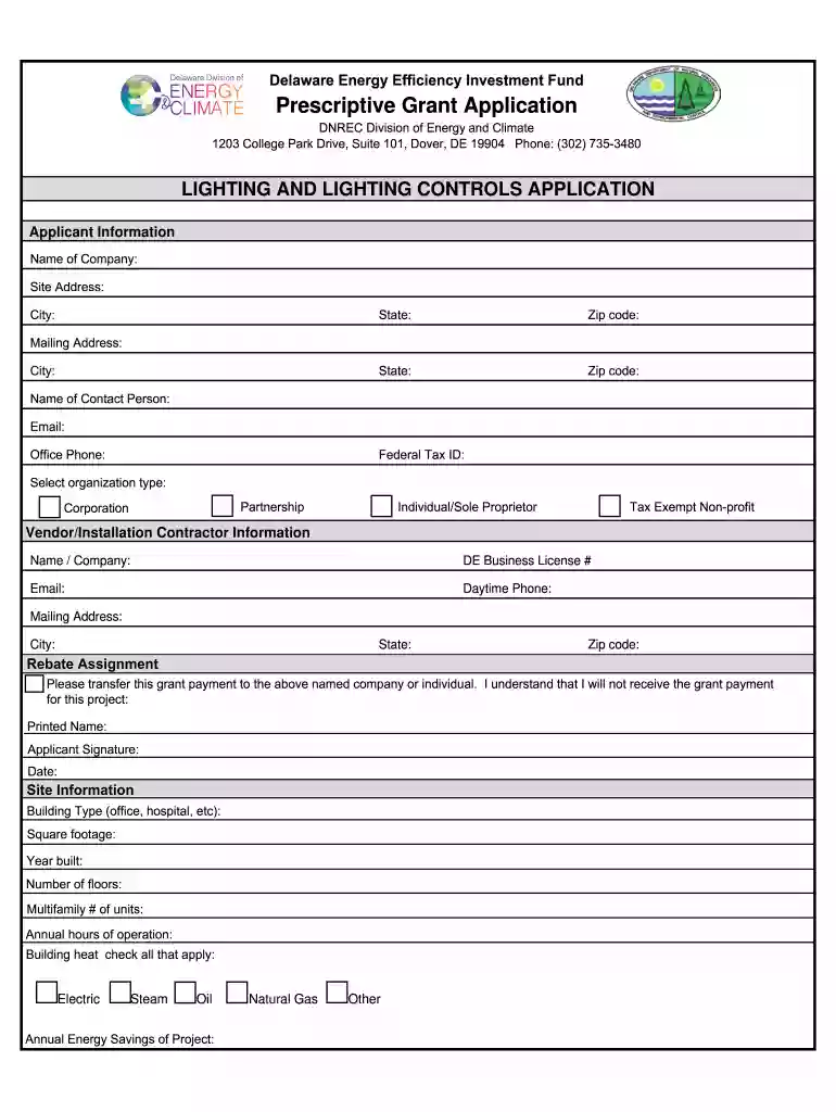 Prescriptive Grant Application - dnrec delaware Preview on Page 1