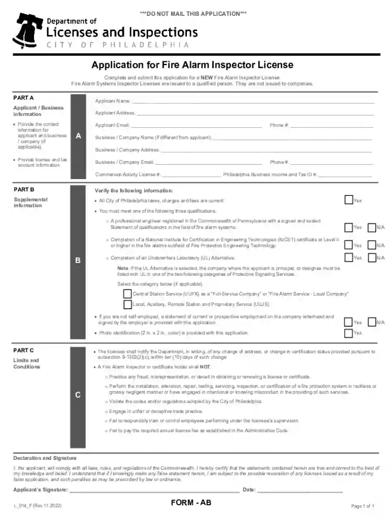 pa fire alarm inspector license Preview on Page 1