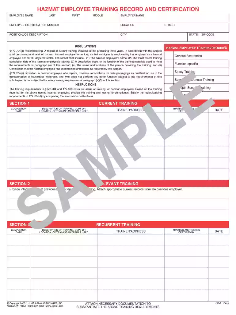 hazmat training certificate template Preview on Page 1