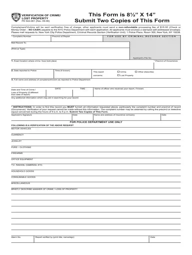 stolen property report template Preview on Page 1