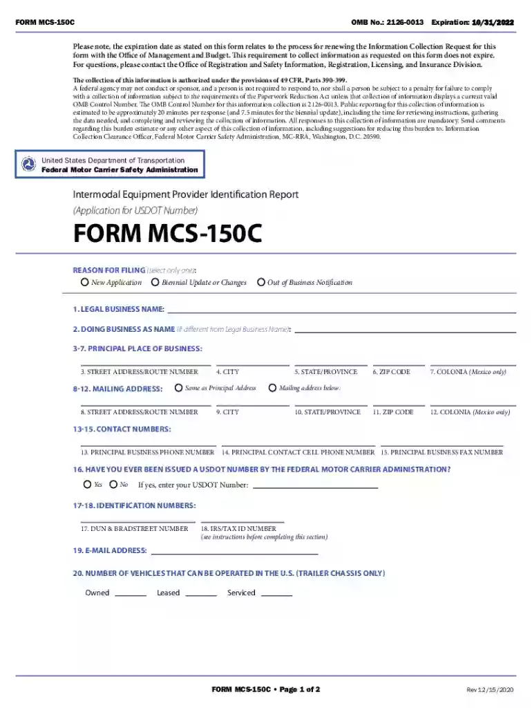 Intermodal Equipment Provider Identification Report Preview on Page 1