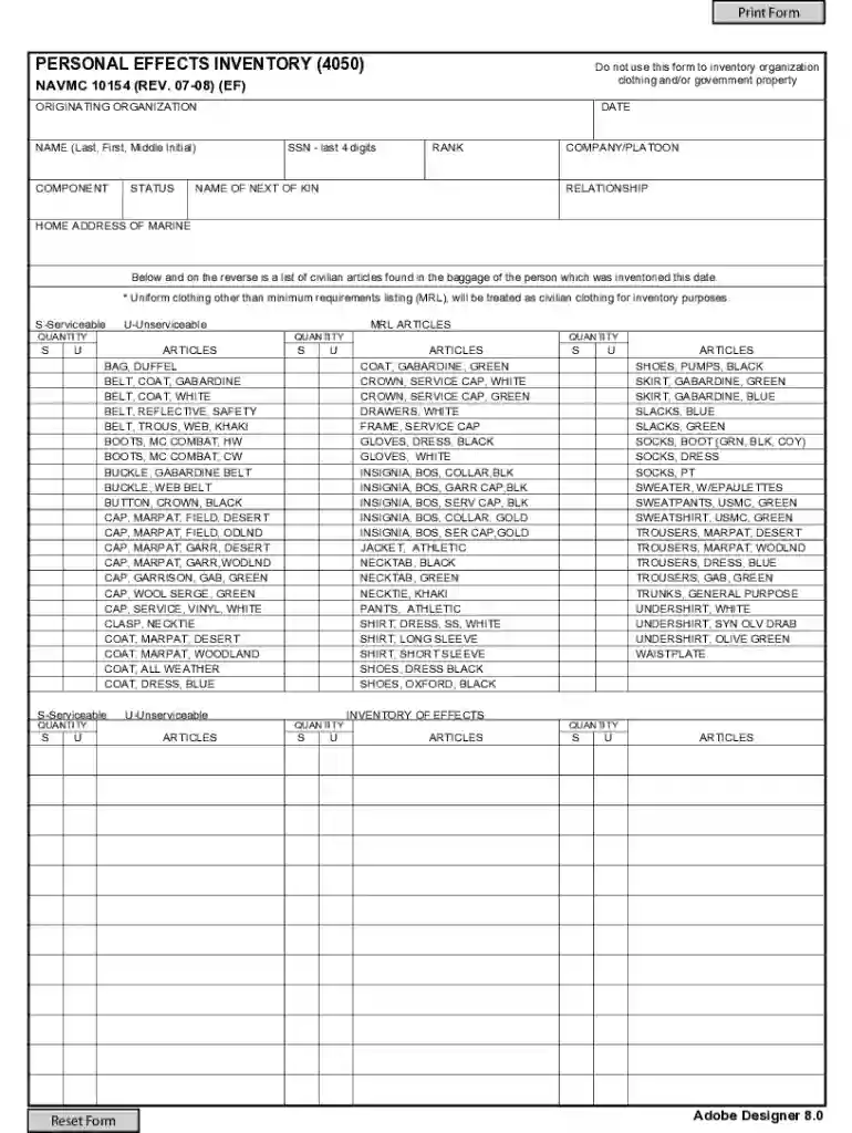 navmc 10154 Preview on Page 1