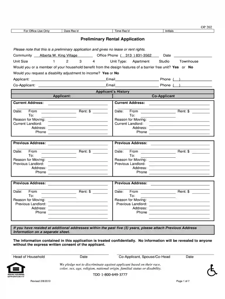 rental application form alberta Preview on Page 1