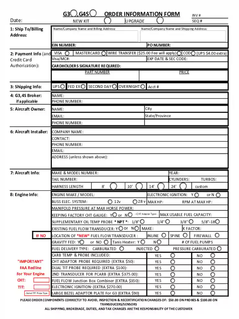 ORDER INFORMATION FORM Preview on Page 1