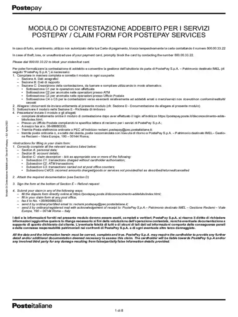 Contestare un addebito su carta di credito: come fare Preview on Page 1