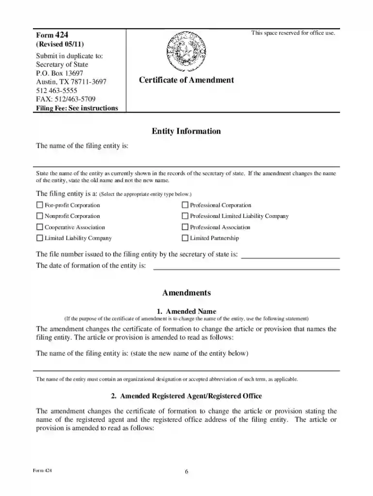 form 424 Preview on Page 1