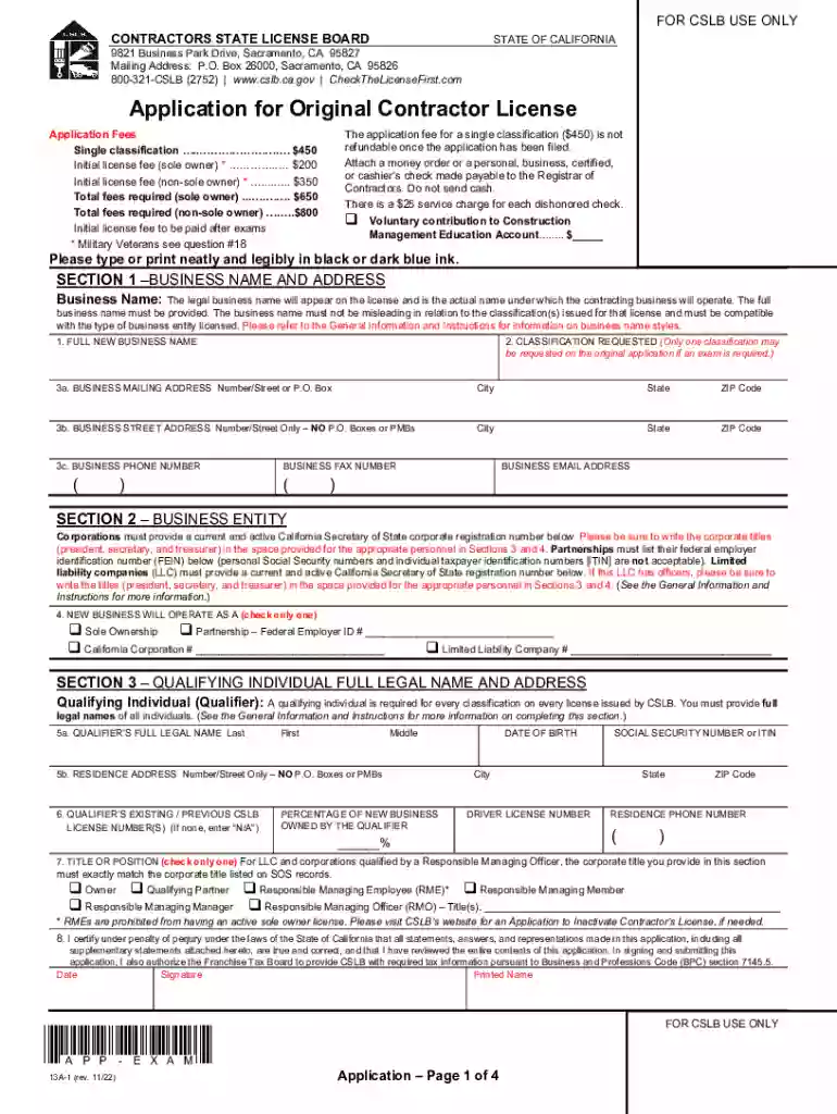 Application to Change Business or Personnel Address (No Fee) Preview on Page 1