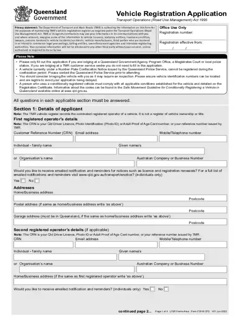 F3518CFD PDF Print Form Reset Form Vehicle Registration Preview on Page 1