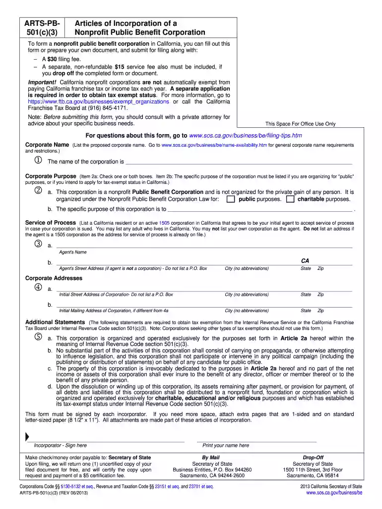 form 501 corp declaration of directors and officers Preview on Page 1
