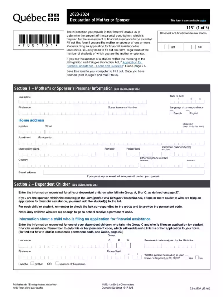 declaration form canada Preview on Page 1