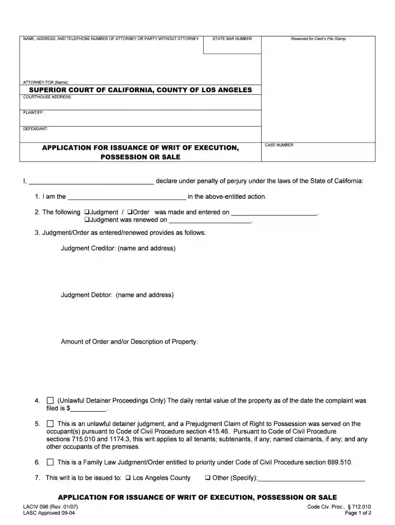 application writ Preview on Page 1