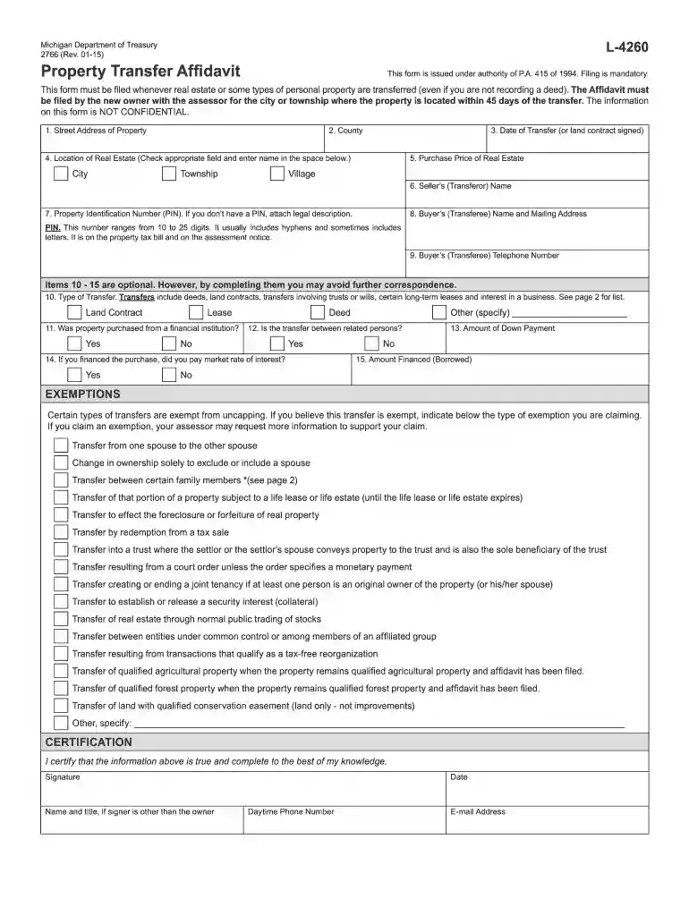 property transfer affidavit detroit Preview on Page 1