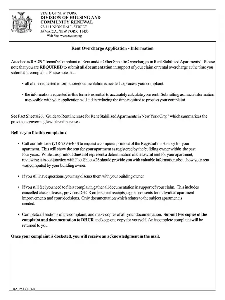 the information requested in this form is essential to accurately calculate your rent - nyc Preview on Page 1